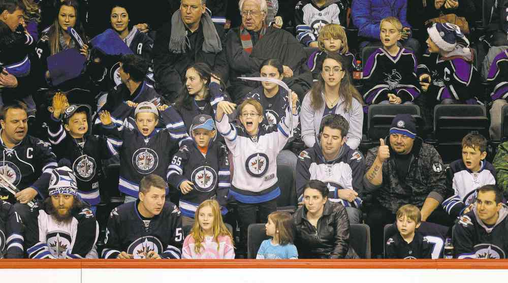 Phil Hossack / Winnipeg Free Press
Young and old were out in force at the Jets annual skills competition at the MTS Centre Wednesday night.