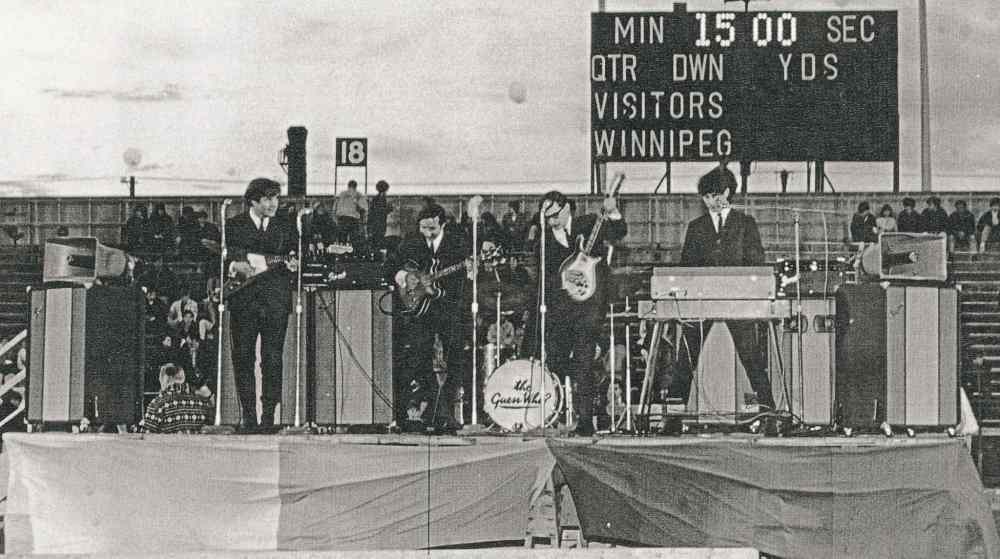 The Guess Who in May 1966 playing at Winnipeg Stadium with the first Garnet amps.
RE: Einarson column for Dec. 21, 2014
Photo by Hans Sipma
