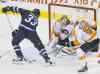 John Woods / WINNIPEG FREE PRESS 
Dustin Byfuglien scores on Philadelphia Flyers goaltender Rob Zepp.