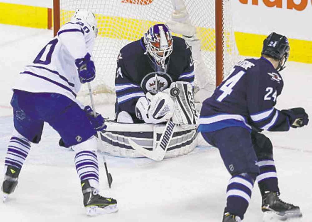 John Woods / The Canadian Press
Jets goalie Michael Hutchinson continues to impress in net.