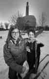 Phil Hossack / Winnipeg Free Press
Teens Madeleine Dupuis (left) and Liv Gardiner, who were visiting the human rights museum Thursday, were impressed by Mayor Brian Bowman's response to the racist label.