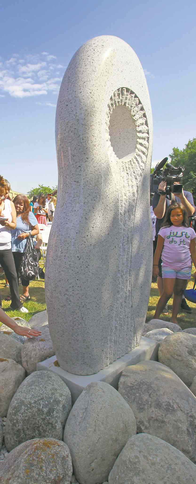 Monument to missing, murdered aboriginal women at The Forks.