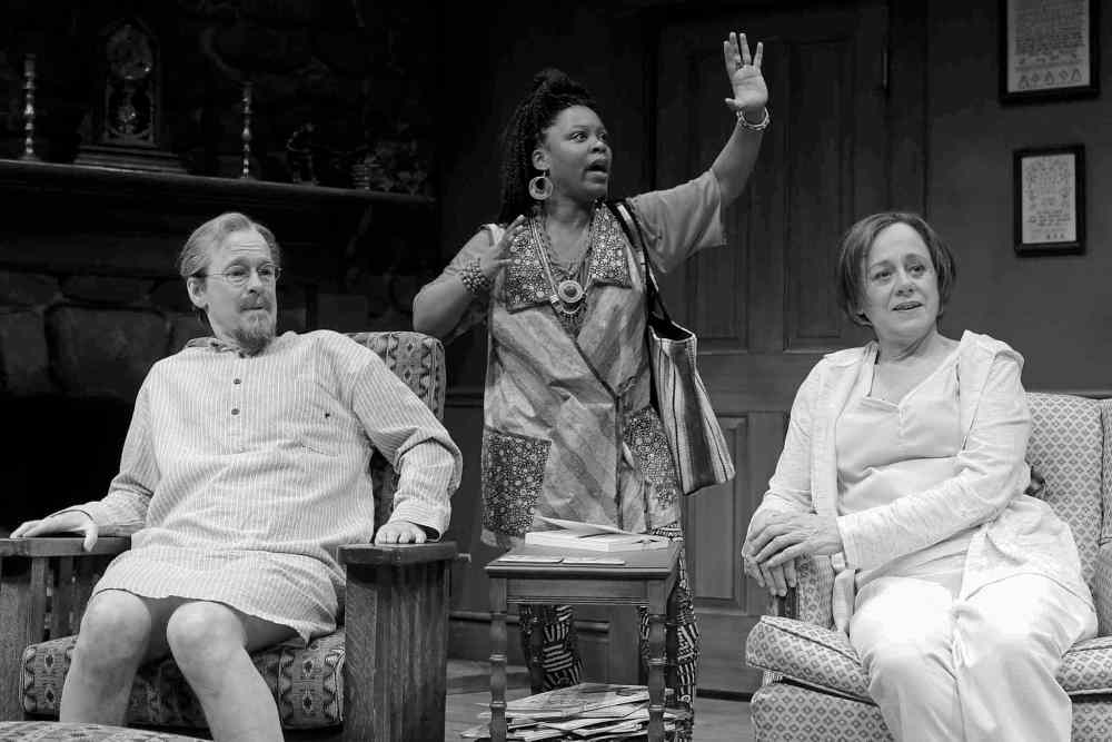 BORIS MINKEVICH / WINNIPEG FREE PRESS
Front left, Steven Sutcliffe as Vanya, middle, Audrey Dwyer as Cassandra, right, Fiona Reid as Sonya.