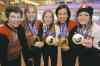 John Woods / Winnipeg Free Press files
Olympic curling gold medallists, from left: coach Janet Arnott, Jennifer Jones (skip), Kaitlyn Lawes (third), Jill Officer (second), Dawn McEwen (lead).
