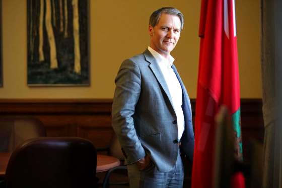 RUTH BONNEVILLE / WINNIPEG FREE PRESSFinance Minister Cameron Friesen in his new office Thursday. It will take years for the Progressive Conservatives to fully deliver on their ambitious fiscal agenda.