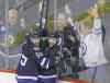 WINNIPEG FREE PRESS
john woods / winnipeg free press
Winnipeg Jets Mark Scheifele (55) and Drew Stafford, and some hometown fans, celebrate Stafford�s first-period goal against the Los Angeles Kings Sunday afternoon.