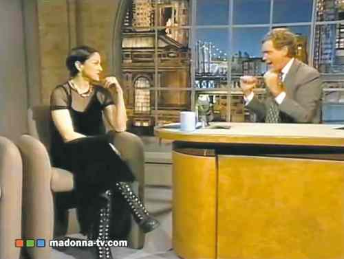 Madonna verbally spars with David Letterman in 1994.