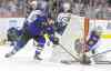 USA Today Sports
Chris Humphreys / USA TODAY Sports
Colorado left-winger Cody McLeod (left) attempts to jam a wraparound attempt past Jets goalie Ondrej Pavelec during second-period action Thursday night.