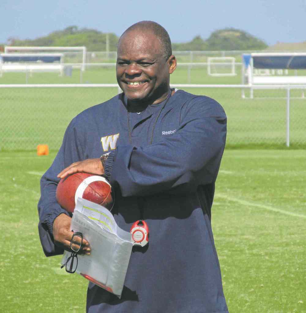 Paul Wiecek / Winnipeg Free Press
The Big Blue hired new defensive co-ordinator Richie Hall (above) in the off-season and are hoping he and defensive backs coach Barron Miles can use their experience in Regina to solve the Riders offence this season.