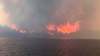 SUPPLIED
The fire at Nora Lake as seen late Monday.