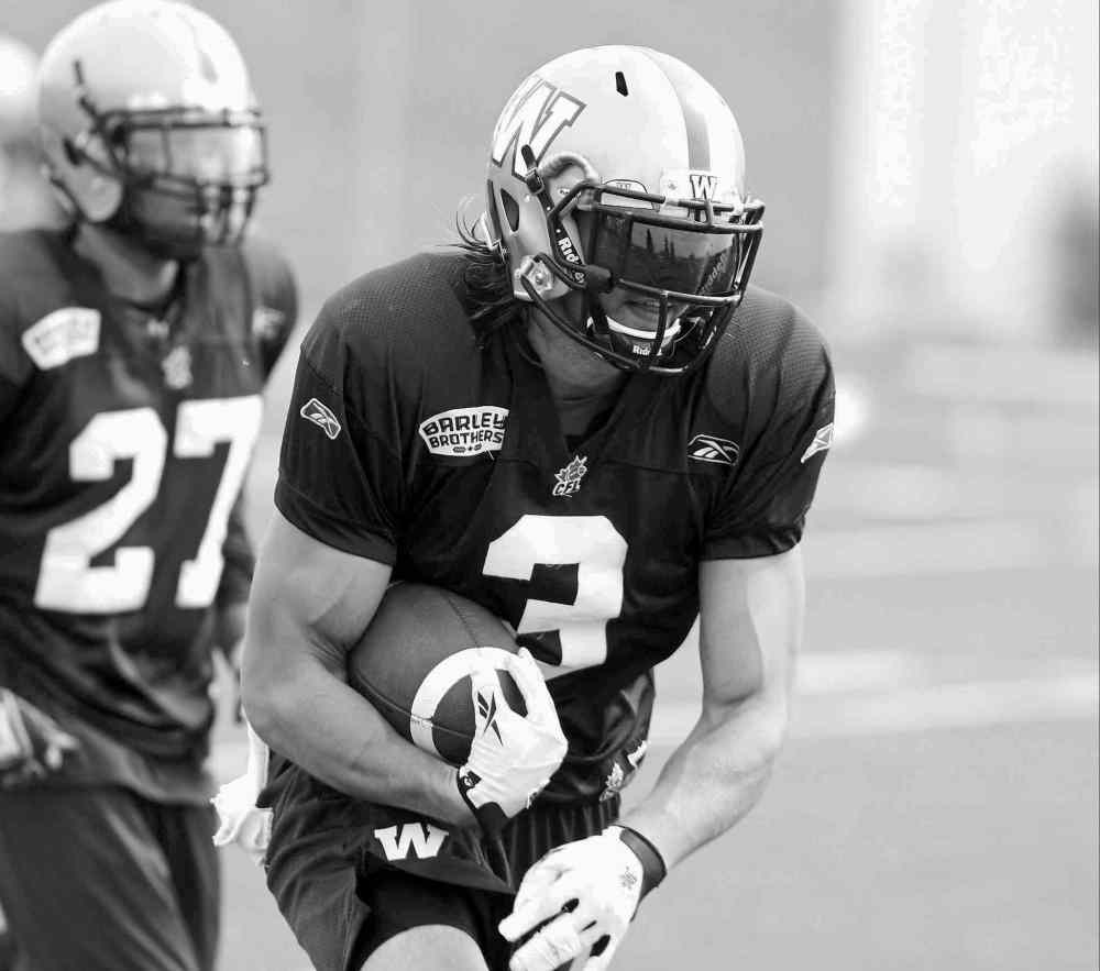 BORIS MINKEVICH / WINNIPEG FREE PRESS
Graig Newman rehabbed every day for six months in order to be on the field for training camp in 2015.