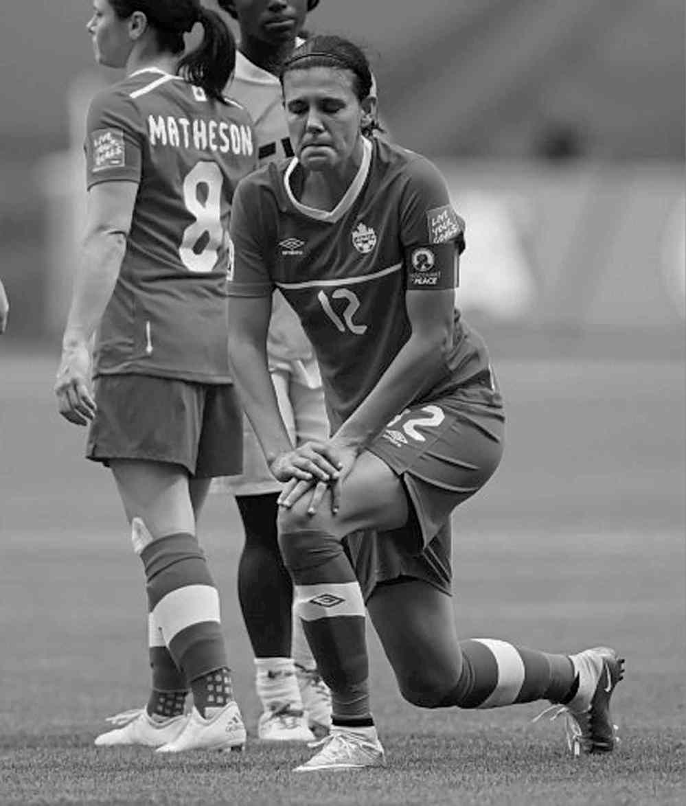 CP
darryl dyck / the canadian press
�This one stings�
� Canadian captain Christine Sinclair