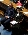 WAYNE GLOWACKI / WINNIPEG FREE PRESS
Premier Brian Pallister (LEFT) and Myrna Driedger in the Manitoba Legislature Monday listen to the reading of the Throne Speech.