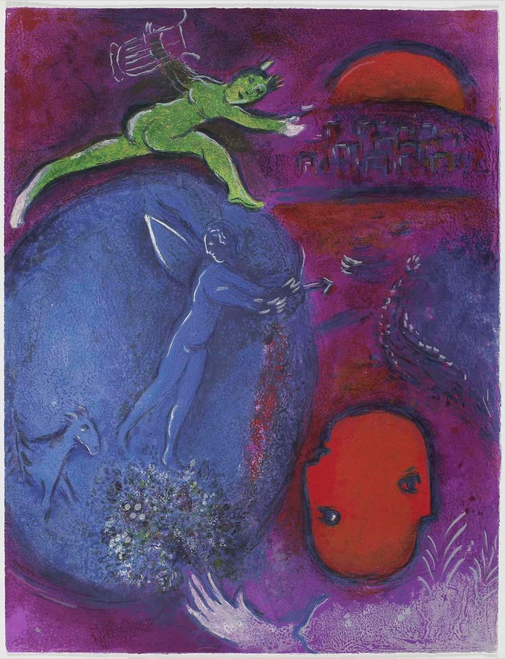 NATIONAL GALLERY OF CANADA
Lamon’s and Dryas’s Dream, by Marc Chagall, circa 1957-60, printed in 1961, colour lithograph.