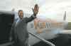 CP
Sean Kilpatrick / THE CANADIAN PRESS 
NDP Leader Tom Mulcair boards his campaign plane in Montreal Tuesday after the announcement.
