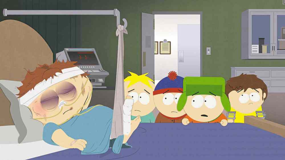 COMEDY CENTRAL
Foul-mouthed Cartman lands in a hospital bed after PC Principal beats him up.