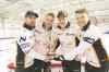 Darcy Finley / Winnipeg Free Press
Steve Laycock, Kirk Muyres, Colton Flasch and Dallan Muyres (from left) show off their trophy after winning the Canad Inns Men's Prairie Classic title in Portage la Prairie.