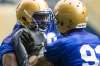 photos by MIKE DEAL / WINNIPEG FREE PRESS
Winnipeg Blue Bombers defensive tackle Euclid Cummings (left) was a beast for the Argos last season, putting up seven sacks.