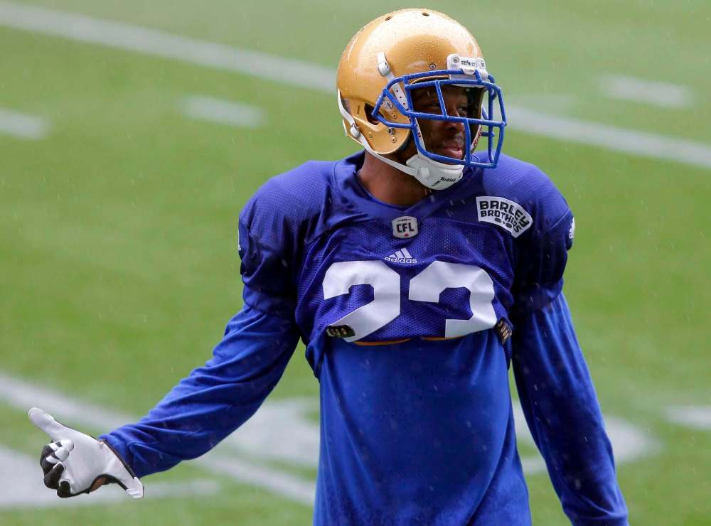 BORIS MINKEVICH / WINNIPEG FREE PRESS
#23 Kevin Fogg at Winnipeg Blue Bombers training camp.