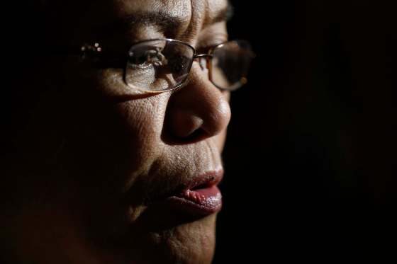 John Woods / The Canadian PressManitoba's interim NDP leader Flor Marcelino speaks to media after the provincial budget is read in the Manitoba Legislature in Winnipeg, Tuesday.