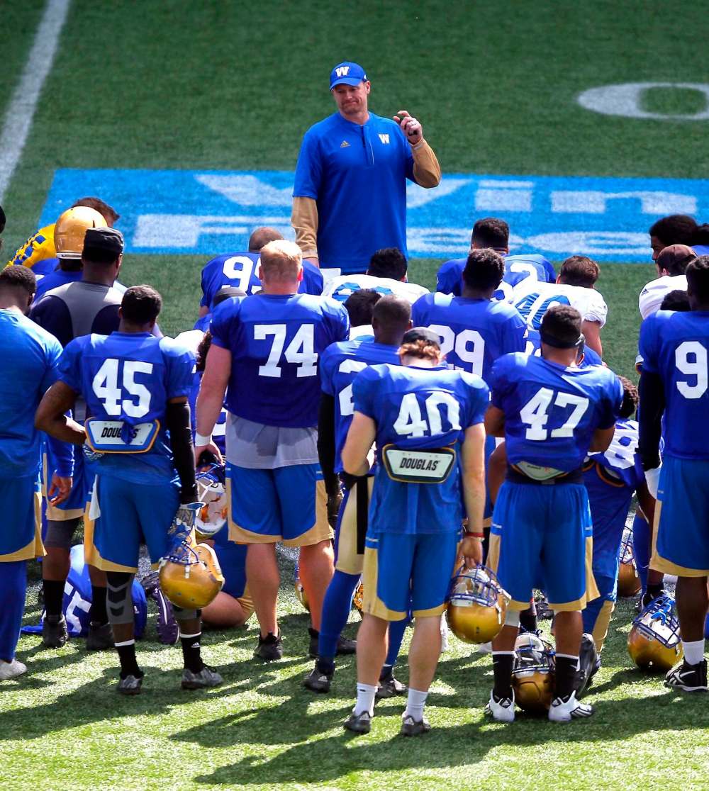 BORIS MINKEVICH / WINNIPEG FREE PRESS FILES
Winnipeg Blue Bombers head coach Mike O'Shea will be reviewing in-game film from the team's two pre-season games.