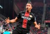 Bayer Leverkusen's Karim Bellarabi celebrates scoring a goal against Mainz 05 during a German Budesliga soccer match, Friday, Feb. 8, 2019, in Mainz, Germany (Torsten Silz/dpa via AP)