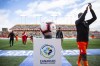 Players greet fans as the game ball sits on a pedestal ahead of the inaugural soccer match of the Canadian Premier League between Forge FC of Hamilton and York 9 in Hamilton, Ont. Saturday, April 27, 2019. THE CANADIAN PRESS/Aaron Lynett