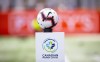 The game ball sits on a pedestal ahead of the inaugural soccer match of the Canadian Premier League between Forge FC of Hamilton and York 9 in Hamilton, Ont. Saturday, April 27, 2019. THE CANADIAN PRESS/Aaron Lynett
