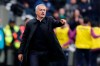 Tottenham's manager Jose Mourinho calls out to his players during the English Premier League soccer match between West Ham and Tottenham, at London stadium, in London, Saturday, Nov. 23, 2019.(AP Photo/Frank Augstein)