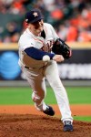 Houston Astros relief pitcher Joe Smith throws against the New York Yankees during the 11th inning in Game 2 of baseball's American League Championship Series Sunday, Oct. 13, 2019, in Houston. (AP Photo/Eric Gay)