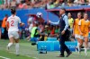 England head coach Philip Neville passes the ball to England's Lucy Bronze, left, during the Women's World Cup round of 16 soccer match between England and Cameroon at the Stade du Hainaut stadium in Valenciennes, France, Sunday, June 23, 2019. (AP Photo/Michel Spingler)