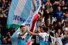 Lazio's Senad Lulic, right, celebrates with Luis Alberto after scoring his side's fourth goal during a Serie A soccer match between Lazio and Parma at Rome's Olympic stadium, Sunday, March 17, 2019. (AP Photo/Alessandra Tarantino)
