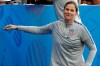 United States coach Jill Ellis at the end of the Women's World Cup round of 16 soccer match between Spain and US at the Stade Auguste-Delaune in Reims, France, Monday, June 24, 2019. US beat Spain 2-1. (AP Photo/Alessandra Tarantino)