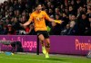 Wolverhampton Wanderers' Raul Jimenez celebrates scoring his side's second goal of the game during the English Premier League soccer match between Bournemouth and Wolverhampton Wanderers, at the Vitality Stadium, in Bournemouth, England, Saturday, Nov. 23, 2019. (Mark Kerton/PA via AP)