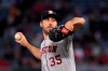 Houston Astros starting pitcher Justin Verlander throws to the plate during the first inning of a baseball game against the Los Angeles Angels, Saturday, Sept. 28, 2019, in Anaheim, Calif. (AP Photo/Mark J. Terrill)