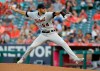 Detroit Tigers starting pitcher Drew VerHagen throws to a Los Angeles Angels batter during the first inning of a baseball game in Anaheim, Calif., Tuesday, July 30, 2019. (AP Photo/Alex Gallardo)