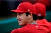 Los Angeles Angels' Shohei Ohtani, of Japan, smiles in the dugout before the team's baseball game against the Milwaukee Brewers, Wednesday, April 10, 2019, in Anaheim, Calif. (AP Photo/Jae C. Hong)