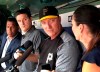 Pittsburgh Pirates Special Assistant Jeff Bannister speaks to reporters from the visitors dugout before a baseball game against the Texas Rangers in Arlington, Texas, Tuesday, April 30, 2019. (AP Photo/Stephen Hawkins)