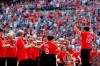 The Fort Worth Symphony Orchestra play the national anthem before a baseball game between the New York Yankees and the Texas Rangers in Arlington, Texas, Sunday, Sept. 29,2019. (AP Photo/Tony Gutierrez)