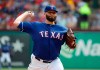 Texas Rangers starting pitcher Lance Lynn (35) throws to the New York Yankees in the second inning of a baseball game in Arlington, Texas, Sunday, Sept. 29, 2019. (AP Photo/Tony Gutierrez)