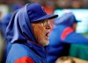 Chicago Cubs manager Joe Maddon shouts from the dugout during an at-bat against the Texas Rangers in the third inning of a baseball game in Arlington, Texas, Saturday, March 30, 2019. (AP Photo/Tony Gutierrez)