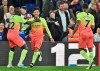 Manchester City's David Silva celebrates after scoring his side second goal during the English Premier League soccer match between Crystal Palace and Manchester City at Selhurst Park in London, England, Saturday, Oct. 19, 2019. (AP Photo/Rui Vieira)