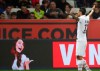 PSG's Angel Di Maria celebrates his goal during the French League One soccer match between Nice and Paris Saint Germain in Allianz Riviera stadium in Nice, southern France, Friday, Oct.18, 2019. (AP Photo/Daniel Cole)