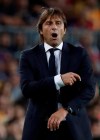 Inter Milan's head coach Antonio Conte complains during a group F Champions League soccer match between F.C. Barcelona and Inter Milan at the Camp Nou stadium in Barcelona, Spain, Wednesday, Oct. 2, 2019. (AP Photo/Joan Monfort)