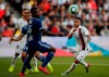 PSG's Neymar, right, vies for the ball with Strasbourg's Lamine Kone during the French League One soccer match between Paris Saint Germain and Strasbourg at the Parc des Princes Stadium in Paris, France, Saturday Sept.14, 2019. (AP Photo/Francois Mori)