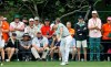 Justin Thomas hits a hole in one on the 16th hole during the final round for the Masters golf tournament Sunday, April 14, 2019, in Augusta, Ga. (AP Photo/Matt Slocum)