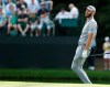 Dustin Johnson reacts after missing his putt on the 15th hole during the third round for the Masters golf tournament Saturday, April 13, 2019, in Augusta, Ga. (AP Photo/Marcio Jose Sanchez)