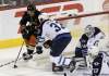 Mike Deal / Winnipeg Free Press
The Anaheim Ducks' Teemu Selanne (8) tries to wrap the puck around the Winnipeg Jets' net while Dustin Byfuglien (33) moves to intercept him in the first period at the MTS Centre on Saturday night.
