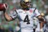 Liam Richards / The Canadian Press
Blue Bombers quarterback Buck Pierce looks to make a pass during first-quarter CFL action at Mosaic Stadium in Regina on Sunday.