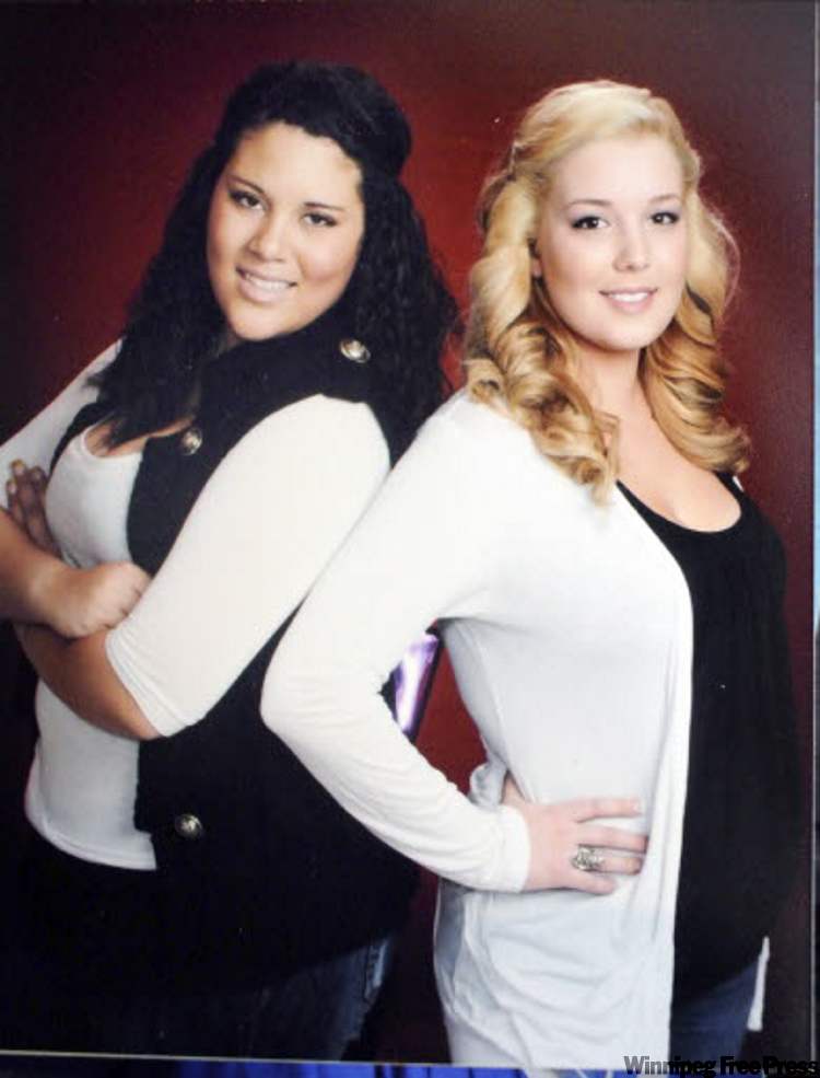 Handout / Winnipeg Free Press
Kaitlyn Jenna Lee Fraser (left), 19, and Malyssa Brown, 18, considered themselves sisters.